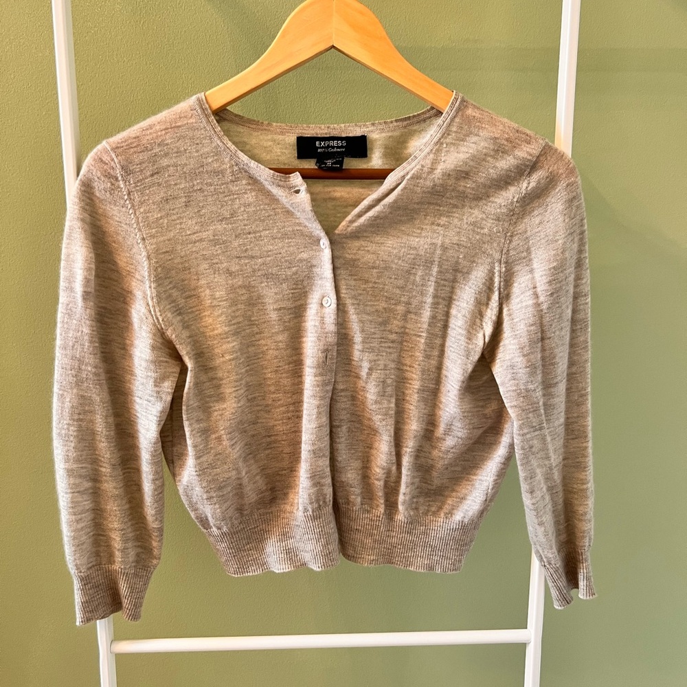 Cropped 100% cashmere cardigan by Express